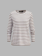 Classic Horizontal Stripe Long Sleeve Tee Comfortable Everyday Casual Wear