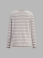 Classic Horizontal Stripe Long Sleeve Tee Comfortable Everyday Casual Wear