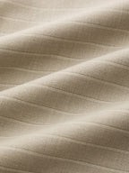 Fold Over Waist Pinstripe Wide Leg Pants - Comfortable High Waist Design