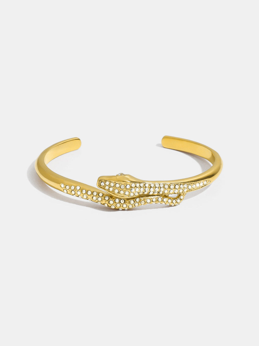 Snake Design Rhinestone Cuff Bangle Adjustable Elegant Bracelet