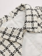 Wool Blend Check Cutout Belted Shirt for Stylish Layering Options