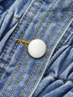 Studded Cinched Peplum Denim Jacket Women's Fashion Outerwear