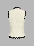 Scallop Trim Two Piece Shorts Set for Women Summer Casual