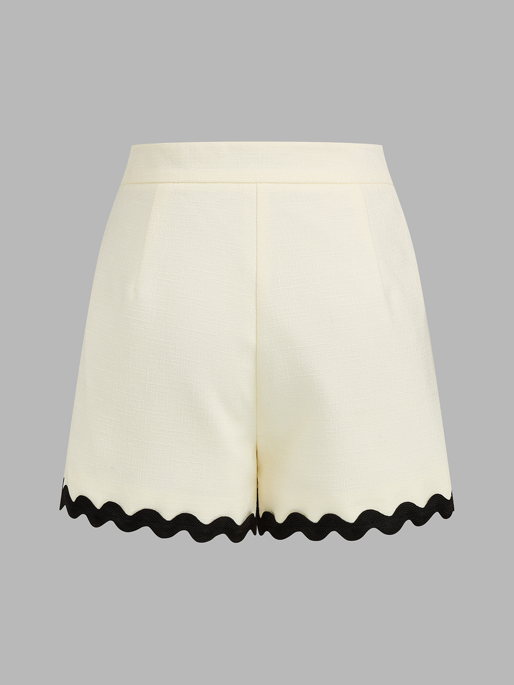 Scallop Trim Two Piece Shorts Set for Women Summer Casual