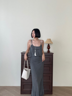 Ruched Asymmetric Cami Maxi Dress For Summer Events