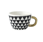 Koadclo | Abstract Geometric Pattern Cup with Gold Handle