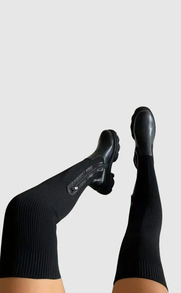 Chariza | Women’s Stretch Knit Heeled Boots