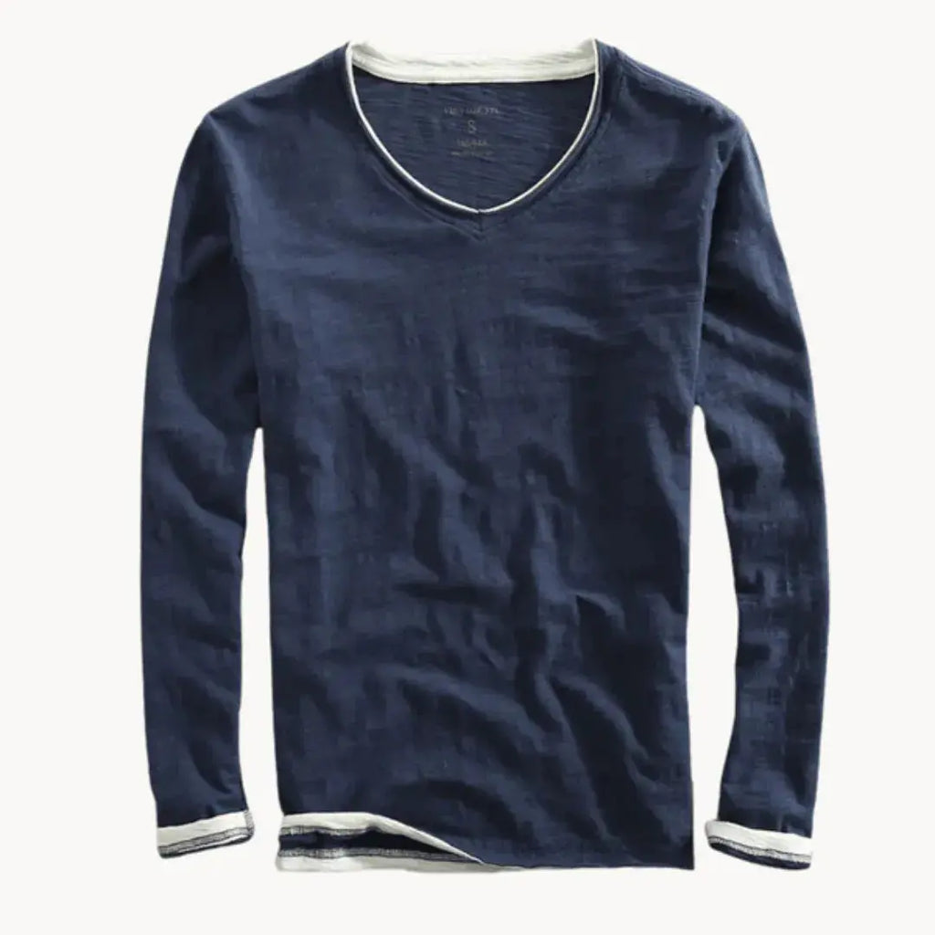 Corvino | Men’s Contrast-Trim Cotton Shirt