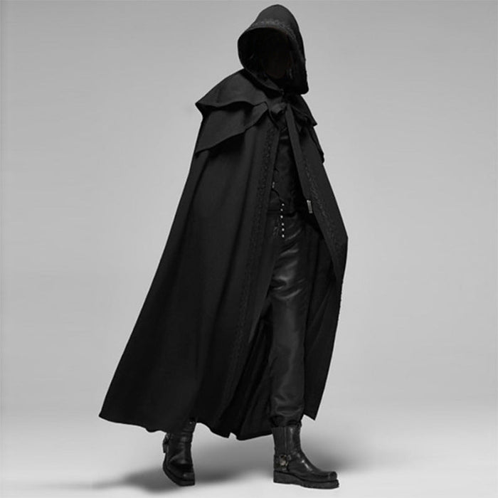 Koadclo | Unisex Hooded Cloak – Gothic Velvet Cape in Black for Cosplay & Medieval Costume