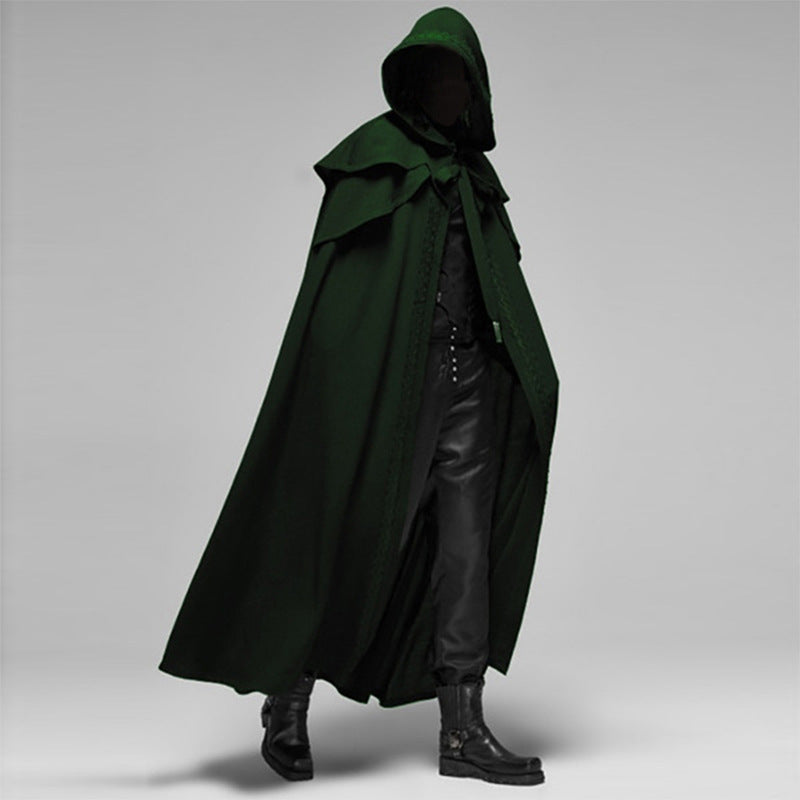 Koadclo | Unisex Hooded Cloak – Gothic Velvet Cape in Black for Cosplay & Medieval Costume