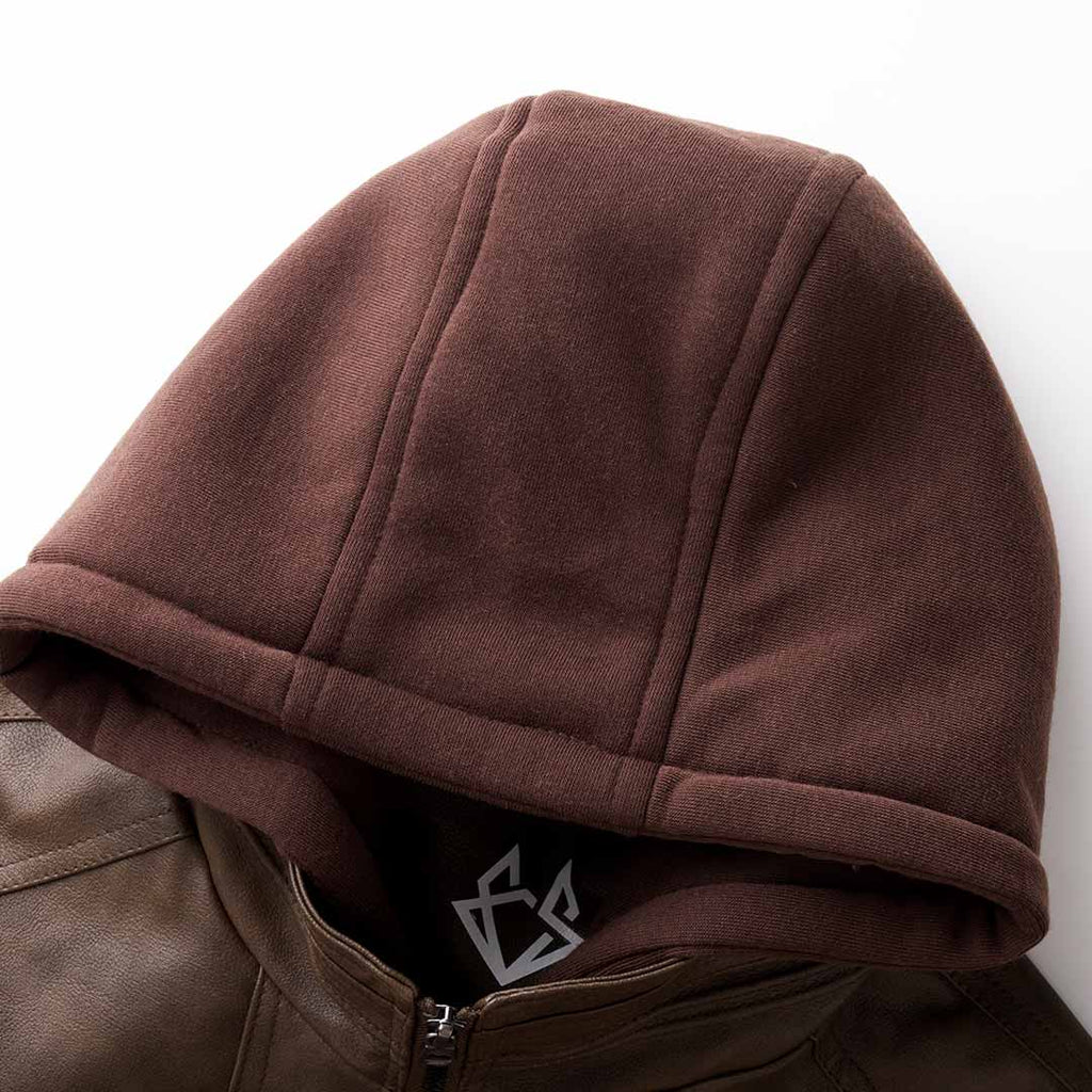Daan | Men’s Hooded Leather-Style Jacket