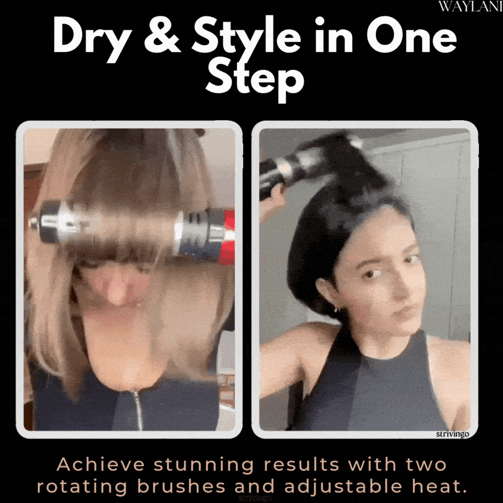 Amtn Club | 3-in-1 Rotating Hair Dryer and Styler – Adjustable Temperature for Effortless Curls and Waves