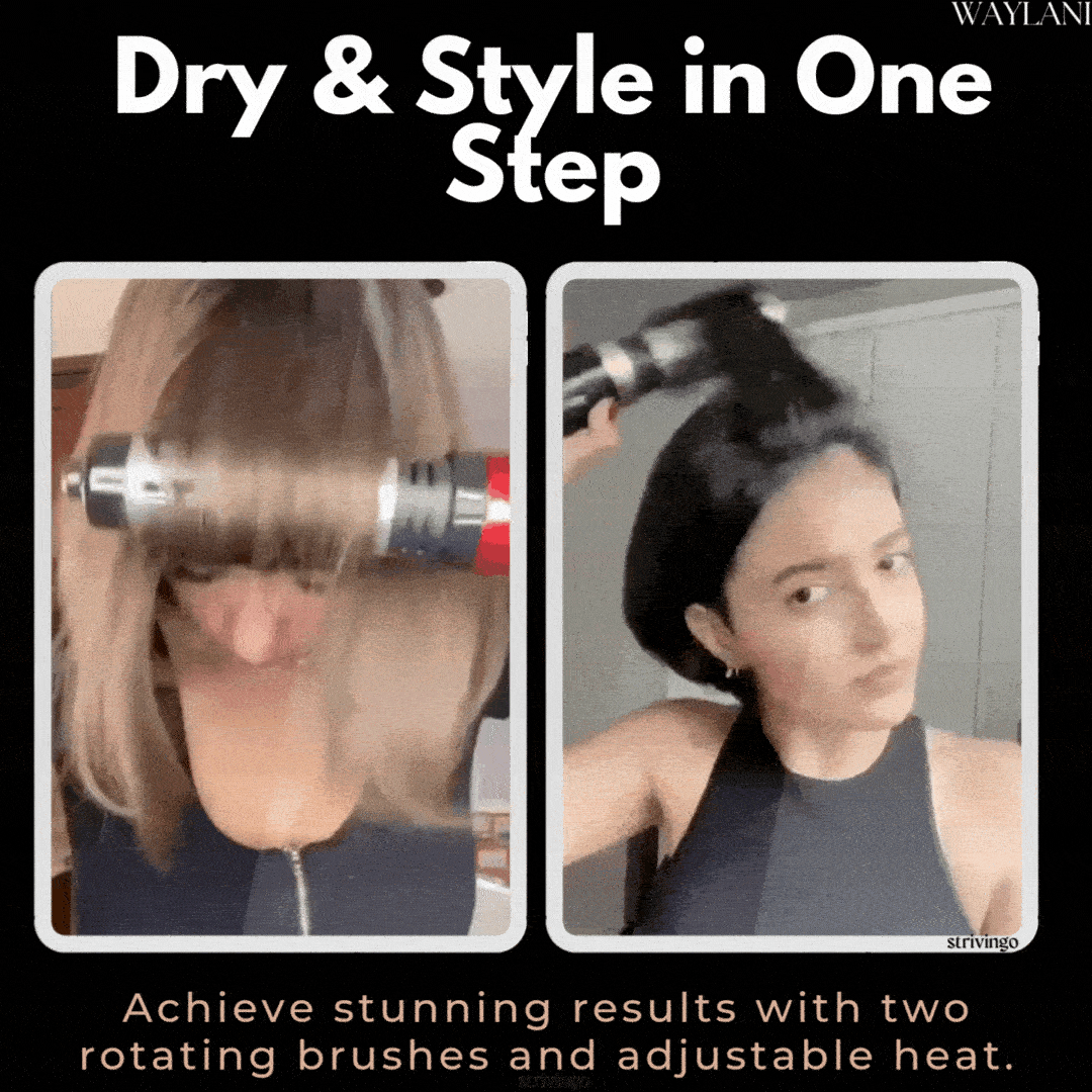 Amtn Club | 3-in-1 Rotating Hair Dryer and Styler – Adjustable Temperature for Effortless Curls and Waves