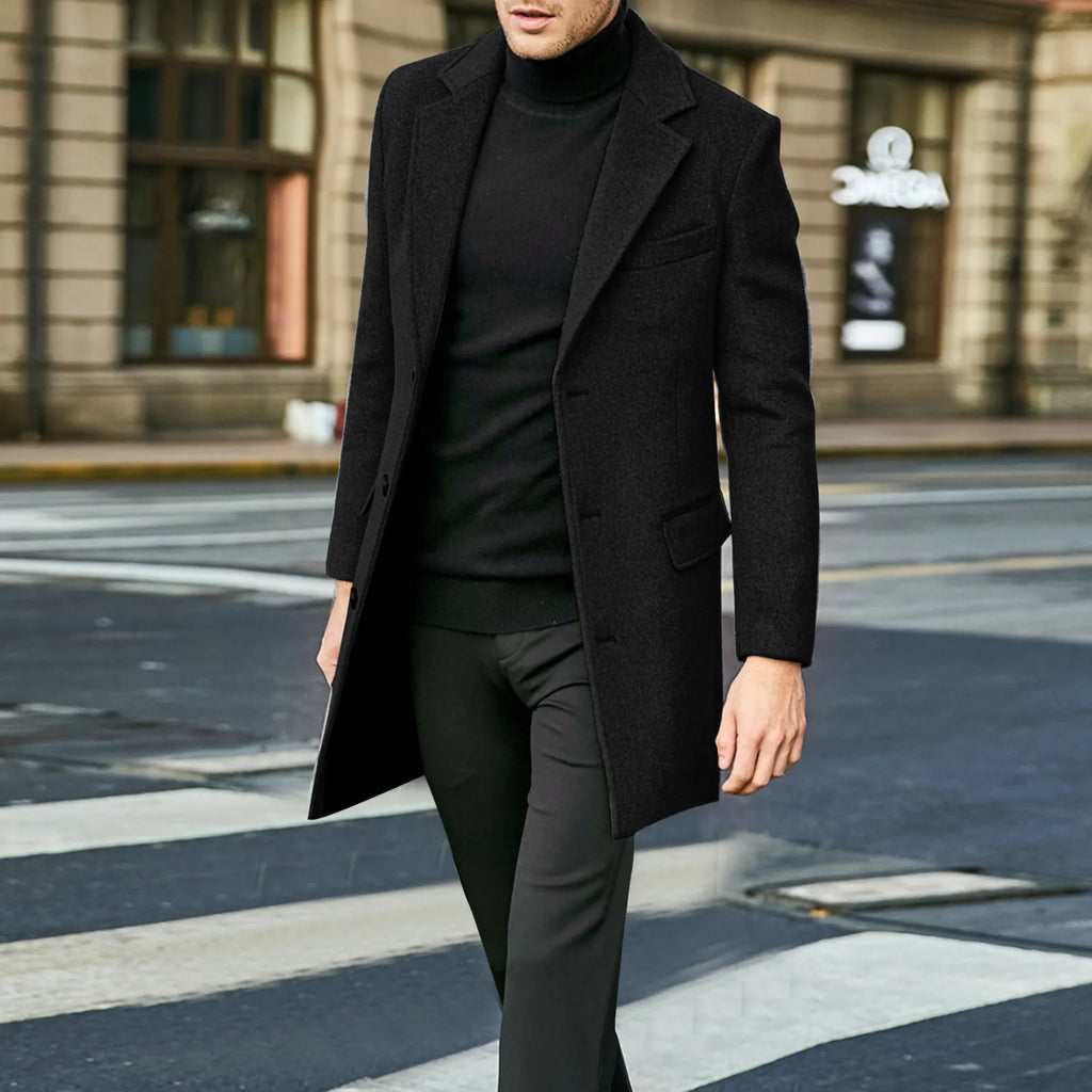 Eduardo | Men’s Elegant Wool-Blend Overcoat
