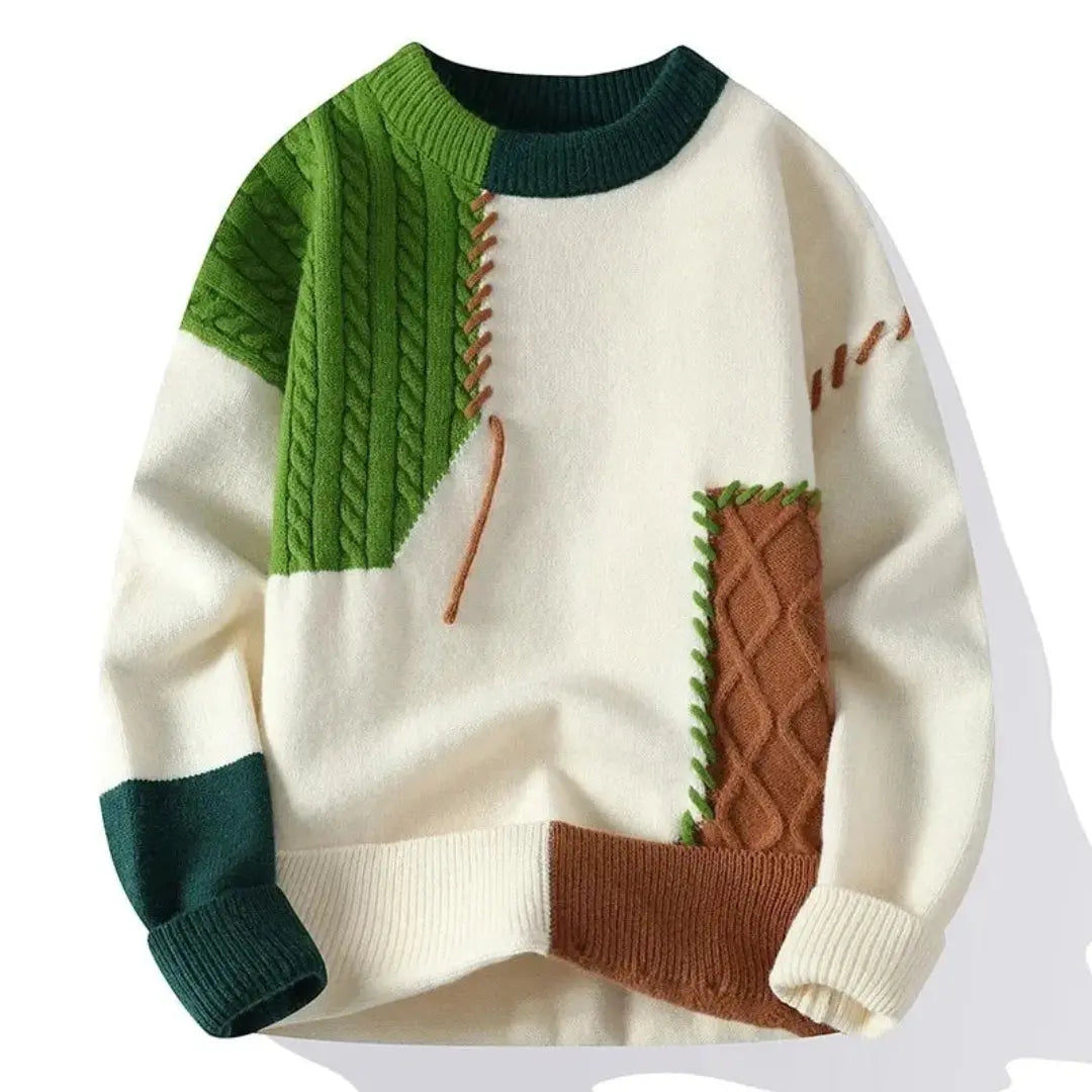 Mackenly | Men’s Patchwork Sweater by Koadclo