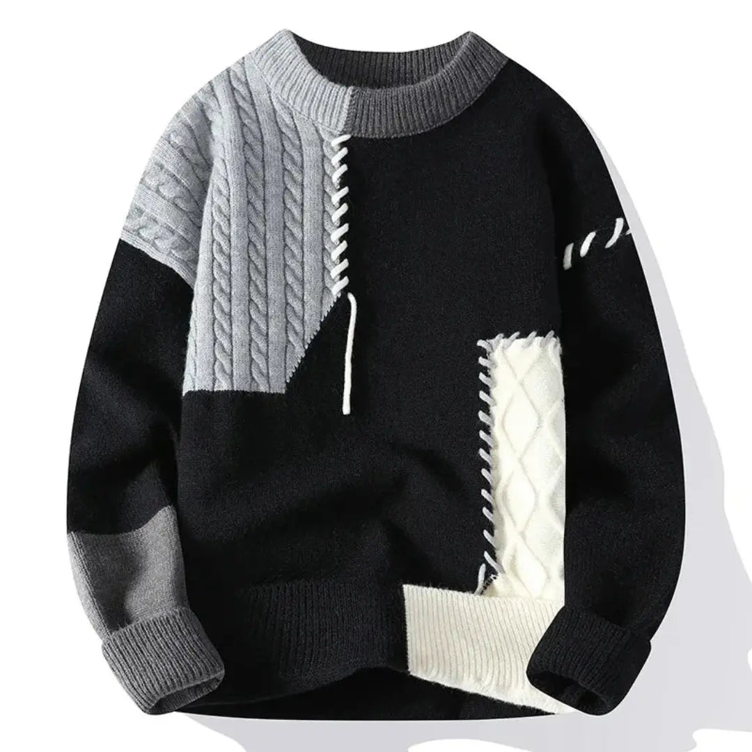 Mackenly | Men’s Patchwork Sweater by Koadclo