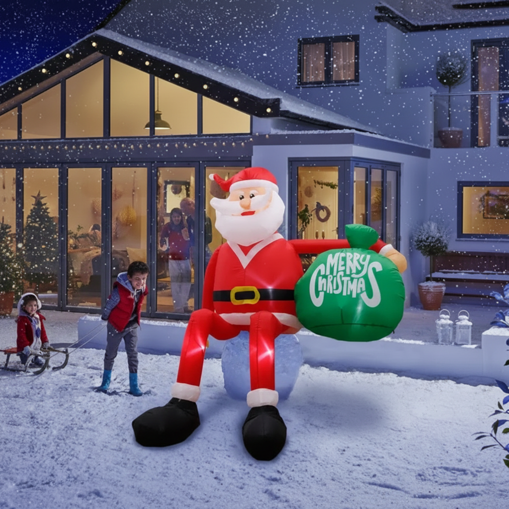 Koadclo | Giant 8FT LED Inflatable Climbing Santa – Premium Waterproof Outdoor Christmas Decor
