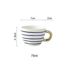 Koadclo | Abstract Geometric Pattern Cup with Gold Handle