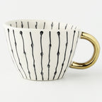 Koadclo | Abstract Geometric Pattern Cup with Gold Handle