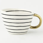 Koadclo | Abstract Geometric Pattern Cup with Gold Handle