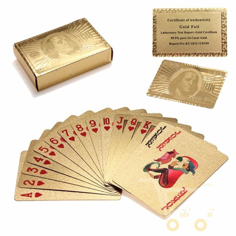 Koadclo | 24K Gold Plated Playing Cards with Wooden Storage Box