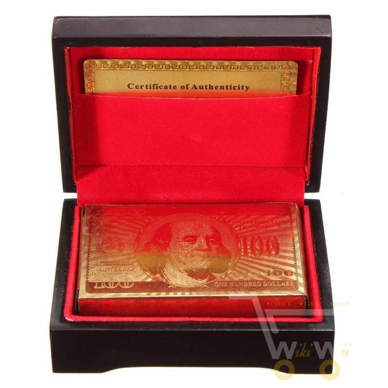 Koadclo | 24K Gold Plated Playing Cards with Wooden Storage Box