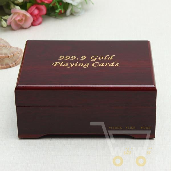 Koadclo | 24K Gold Plated Playing Cards with Wooden Storage Box