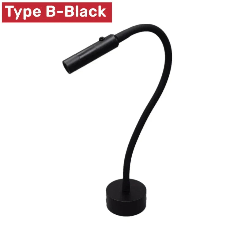 Koadclo | Modern Flexible LED Reading Wall Lamp with Switch - 1W/3W