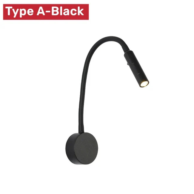 Koadclo | Modern Flexible LED Reading Wall Lamp with Switch - 1W/3W