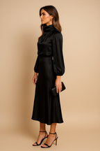 Kriz | Women’s High Waist Midi Dress