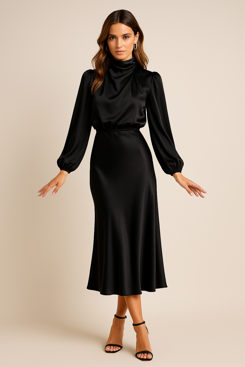 Kriz | Women’s High Waist Midi Dress
