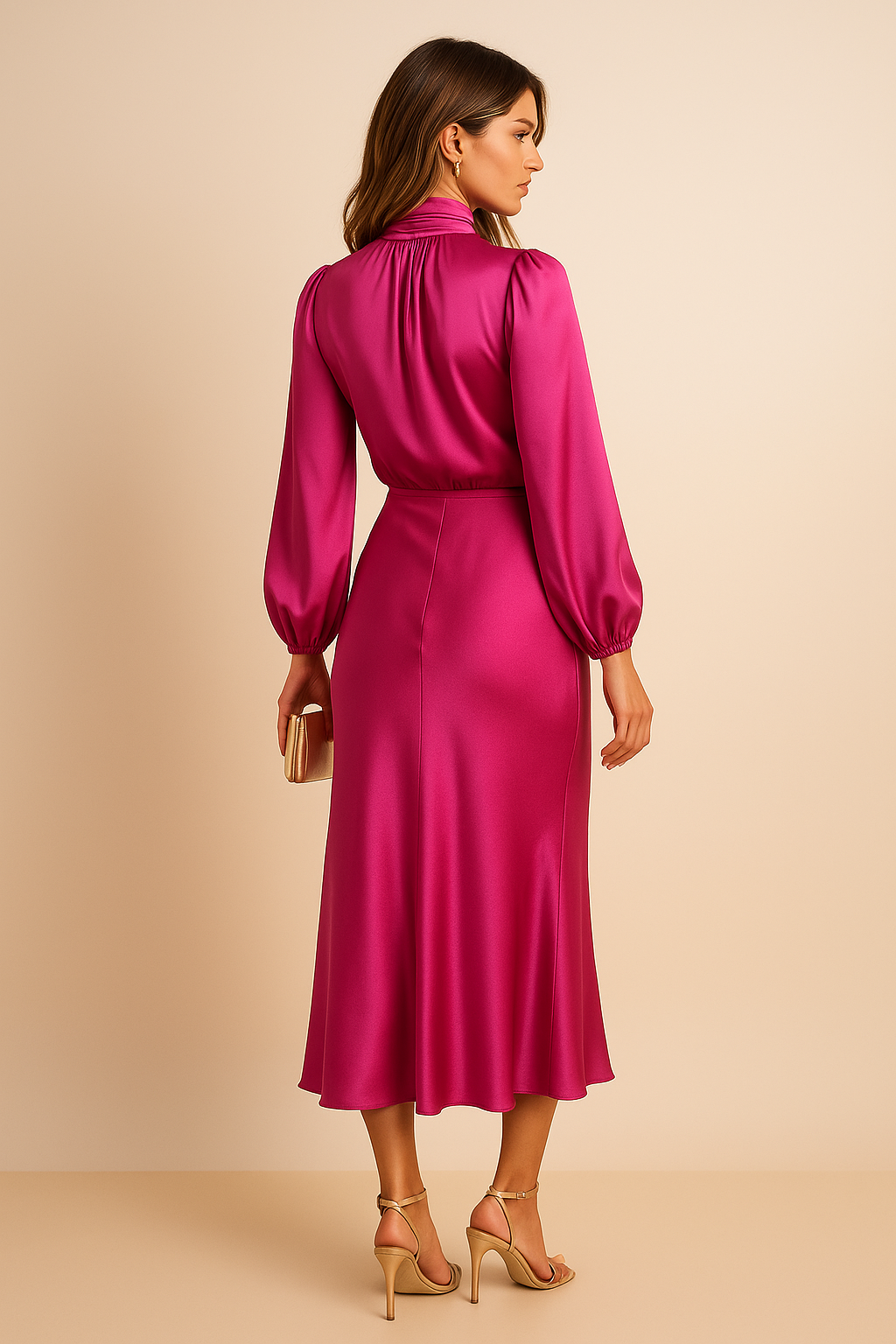 Kriz | Women’s High Waist Midi Dress