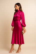 Kriz | Women’s High Waist Midi Dress