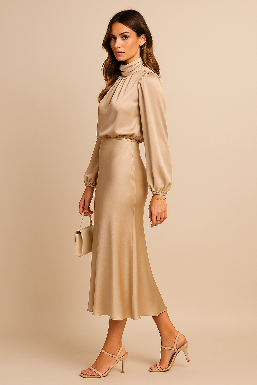 Kriz | Women’s High Waist Midi Dress