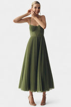 Liora | Women’s Off-Shoulder Green Maxi Dress