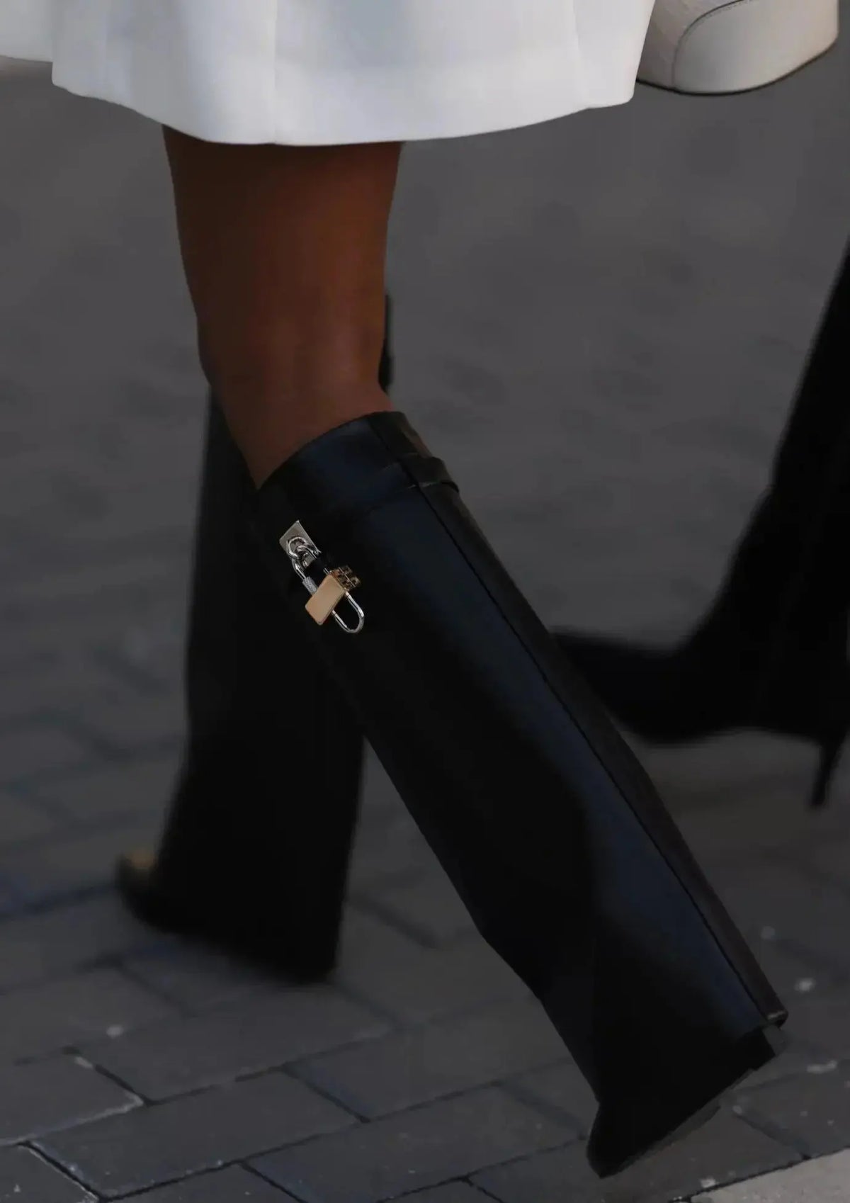 AURELIA | Knee-High Wedge Boots with Glossy Finish