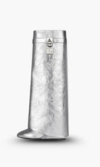 AURELIA | Knee-High Wedge Boots with Glossy Finish