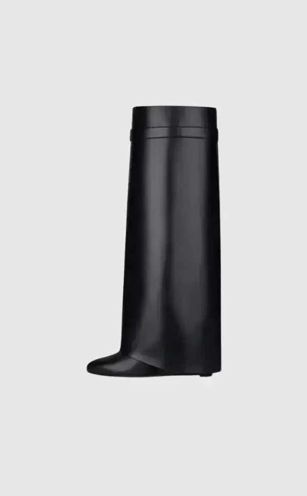 AURELIA | Knee-High Wedge Boots with Glossy Finish
