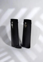 AURELIA | Knee-High Wedge Boots with Glossy Finish