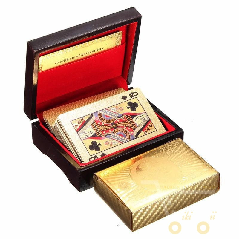 Koadclo | 24K Gold Plated Playing Cards with Wooden Storage Box