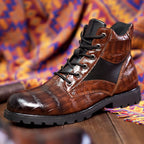 Dan | Men’s Croc-Embossed Leather Boots