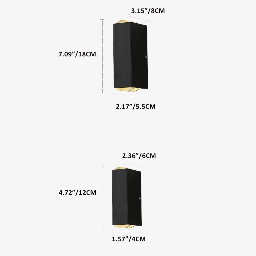 Amtn Club | Modern Waterproof LED Outdoor Wall Light – Rectangular Up/Down Aluminum Fixture