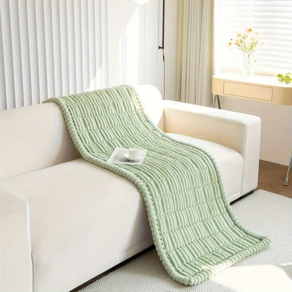 Amtn Club | Plush Pleated Edges Sofa Cover – Soft Stretch Couch Protector for Living Room