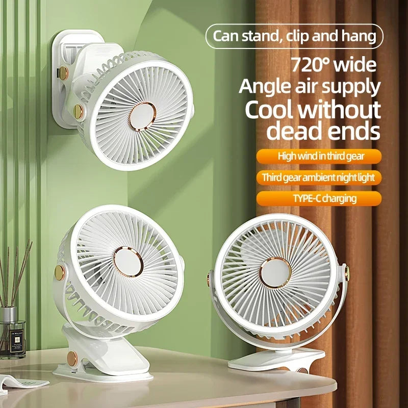 Koadclo | Multi-Angle Outdoor Clip-On Rechargeable Cooling Fan