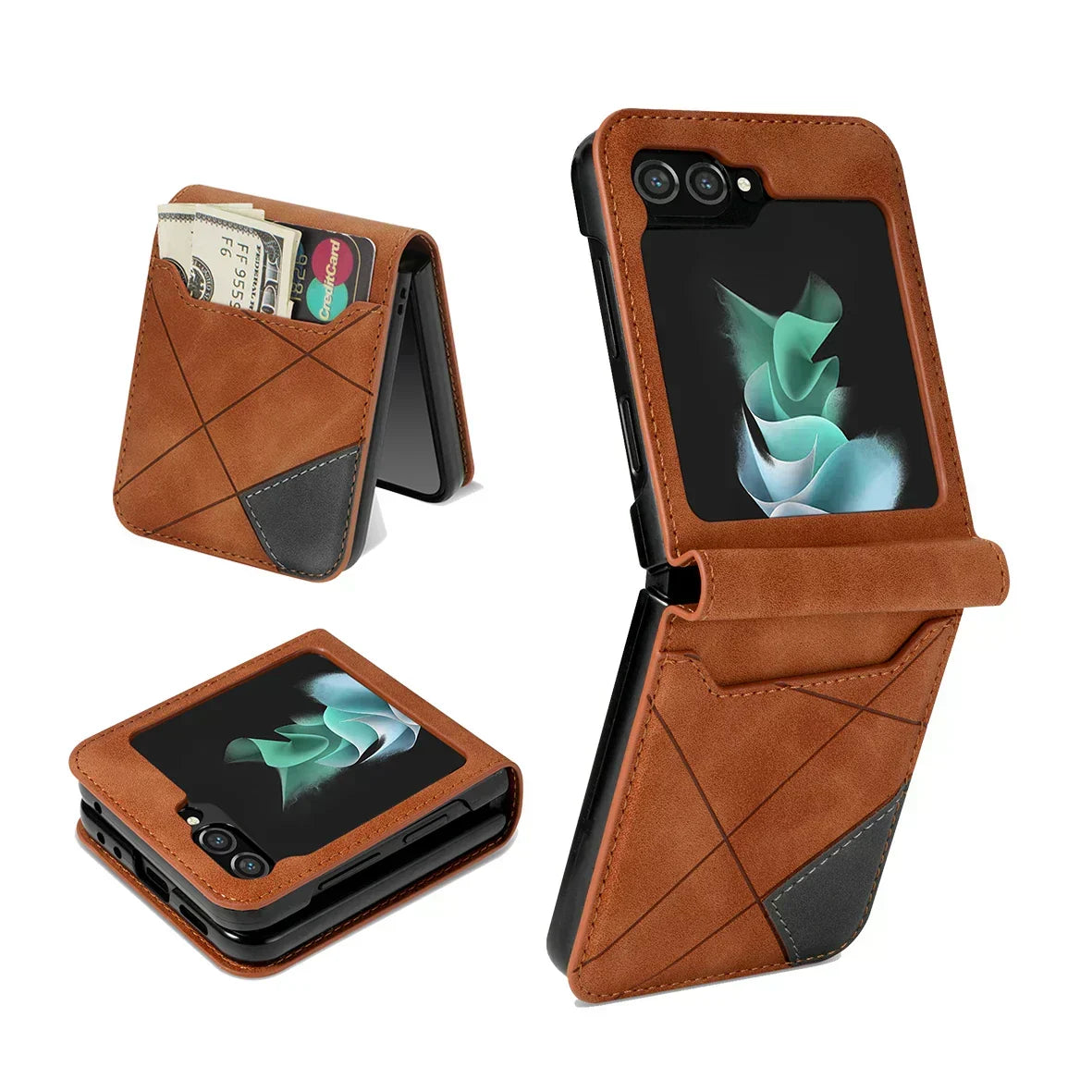 Amtn Club | Leather Wallet Case for Samsung Galaxy Z Flip Series – Premium Phone Cover with Card Slots