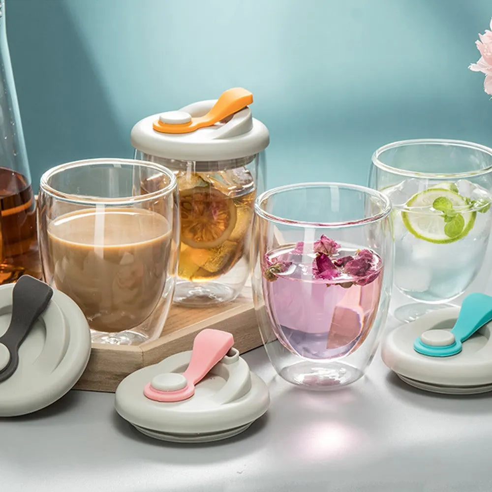 Koadclo | Leak-Proof Double Wall Glass Transparent Mug