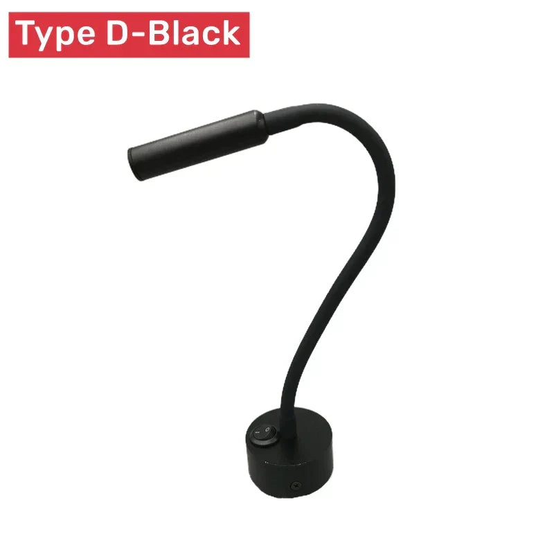 Koadclo | Modern Flexible LED Reading Wall Lamp with Switch - 1W/3W