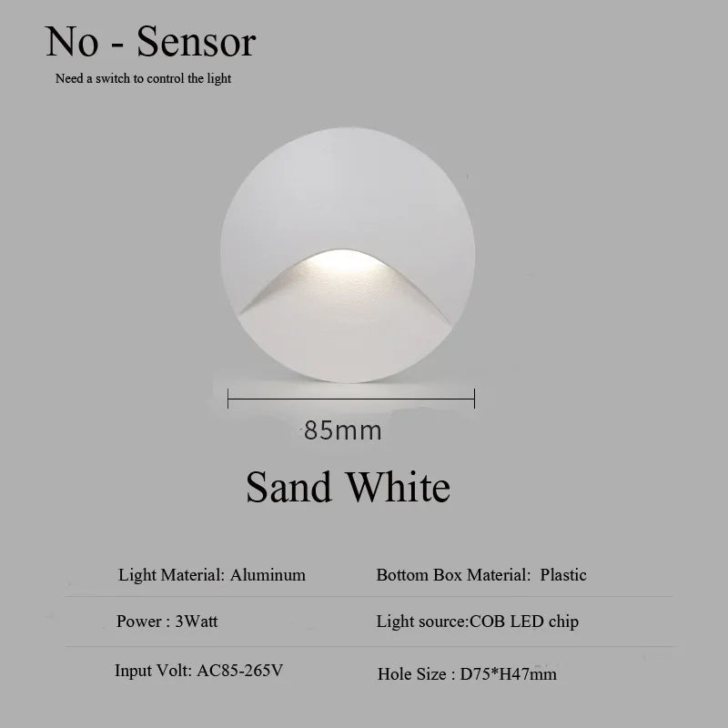 koadclo | Modern Waterproof IP65 LED Recessed Wall Lamp – 3W Embedded Step & Staircase Balcony Light