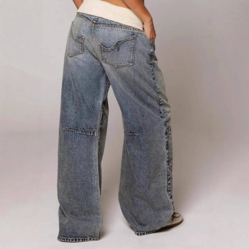 Y2K Streetwear Baggy Wide Leg Denim Jeans