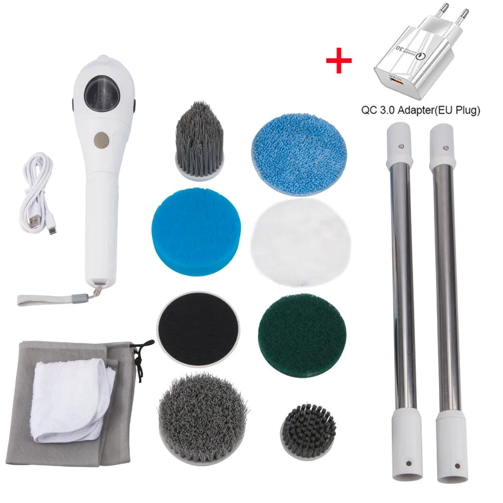 Koadclo | 8-in-1 Multifunctional Electric Cleaning Brush – Wireless & Rotating for Bathroom, Kitchen & Windows